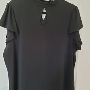 Adrianna Papell Short Sleeve Black Top Size XL